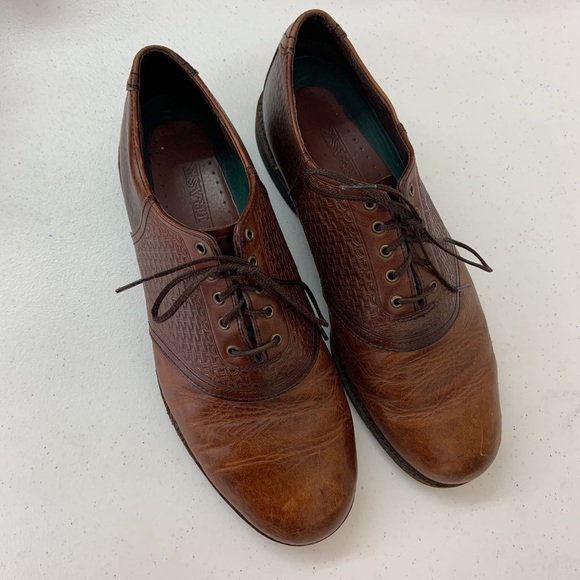 H.S. Trask Mens Leather Oxfords Brown Shoes - Picture 3 of 8